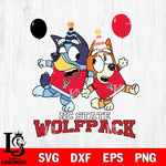 NC State Wolfpack Bluey & Bingo 2 Svg Eps Dxf Png File, NCAA svg, Digital Download, Instant Download