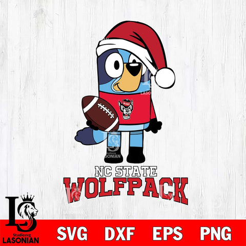 NC State Wolfpack Bluey Christmas Svg Eps Dxf Png File, Digital Download