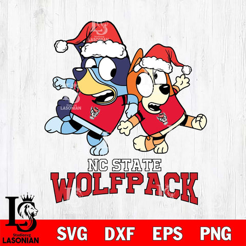 NC State Wolfpack Bluey Christmas Holiday Svg Eps Dxf Png File, Digital Download