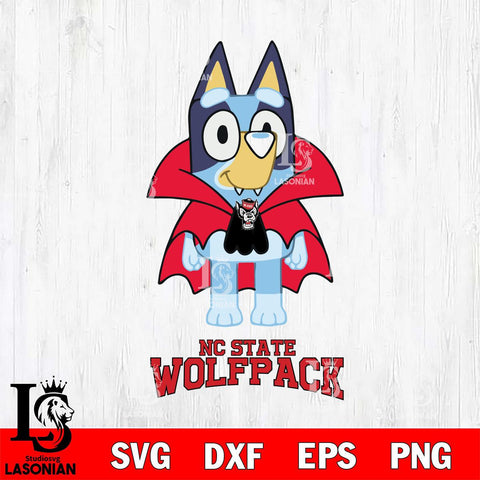 NC State Wolfpack Bluey Dracula Halloween Svg Eps Dxf Png File, Digital Download, Instant Download
