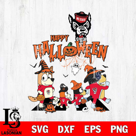 NC State Wolfpack Bluey Halloween Family Svg Eps Dxf Png File, Digital Download, Instant Download