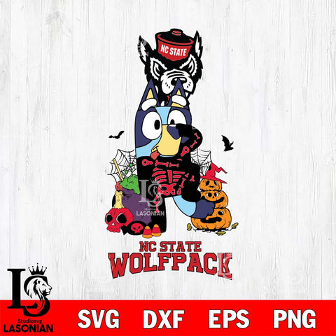 NC State Wolfpack Bluey Halloween NCAA 2 Svg Eps Dxf Png File, Digital Download, Instant Download
