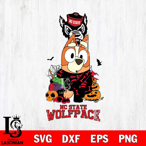 NC State Wolfpack Bluey Halloween NCAA Svg Eps Dxf Png File, Digital Download, Instant Download