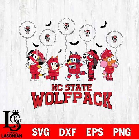 NC State Wolfpack Bluey Halloween Spooky Svg Eps Dxf Png File, Digital Download, Instant Download