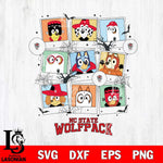 NC State Wolfpack Bluey Halloween Sport Svg Eps Dxf Png File, Digital Download, Instant Download