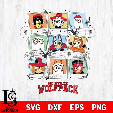 NC State Wolfpack Bluey Halloween Sport Svg Eps Dxf Png File, Digital Download, Instant Download