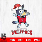 NC State Wolfpack Bluey Happy Christmas Svg Eps Dxf Png File, Digital Download