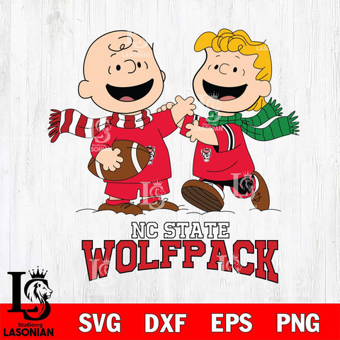 NC State Wolfpack Charlie Brown & Linus Football Cricut,Christmas SVG DXF EPS PNG FILE, NCAA Digital Download,Instant Download, Silhouette
