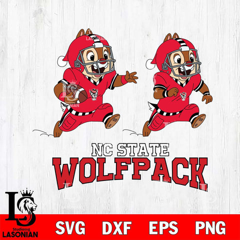 NC State Wolfpack Chip & Dale Football Cricut,Christmas SVG DXF EPS PNG FILE, NCAA Digital Download,Instant Download, Silhouette
