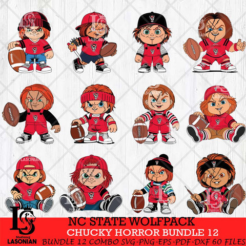 NC State Wolfpack Chucky Horror Bundle 12 SVG Eps Dxf Png File, Bundle NCAA svg, Digital Download, Instant Download
