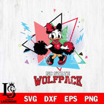 NC State Wolfpack Cute Daisy Duck Cheerleader SVG DXF EPS PNG FILE, NCAA File Cut,Digital Download,Instant Download