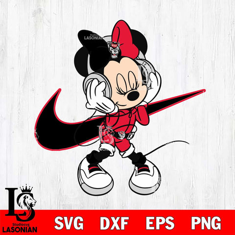 NC State Wolfpack Cute Minnie Mouse Dancing Svg Eps Dxf Png File, NCAA svg, Digital Download, Instant Download