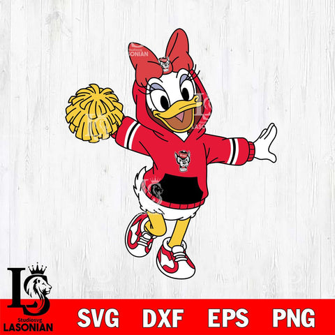 NC State Wolfpack Daisy Duck Cheerleader Christmas File Cut, NCAA SVG DXF EPS PNG FILE, Digital Download , Criucut , Silhouette