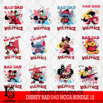 NC State Wolfpack Disney Rad Dad NCAA Bundle 12 SVG DXF EPS PNG FILE, BUNDLE NCAA Disney Father day File Cut,Digital Download,Instant Download,Disney Svg Files