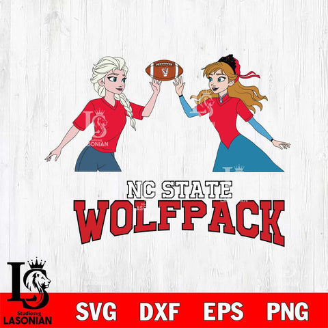 NC State Wolfpack Elsa & Anna Football Cricut,Christmas SVG DXF EPS PNG FILE, NCAA Digital Download,Instant Download, Silhouette