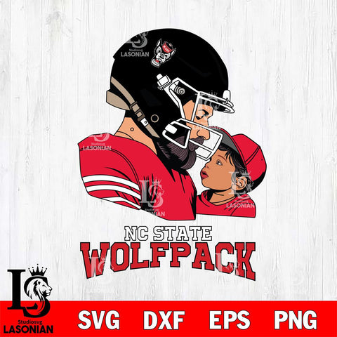 NC State Wolfpack Father And Child Rugby SVG DXF EPS PNG FILE,NCAA SVG, Father day Digital Download,Instant Download, Silhouette