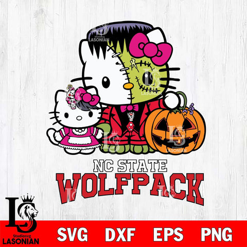 NC State Wolfpack Hello Kitty Horror 10 Svg Eps Dxf Png File, Digital Download