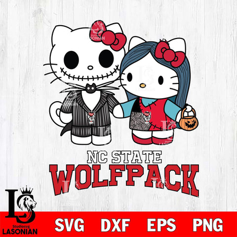 NC State Wolfpack Hello Kitty Horror 11 Svg Eps Dxf Png File, Digital Download