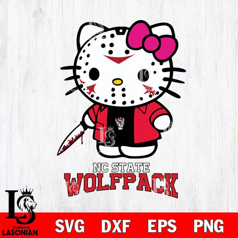 NC State Wolfpack Hello Kitty Horror 3 Svg Eps Dxf Png File, Digital Download