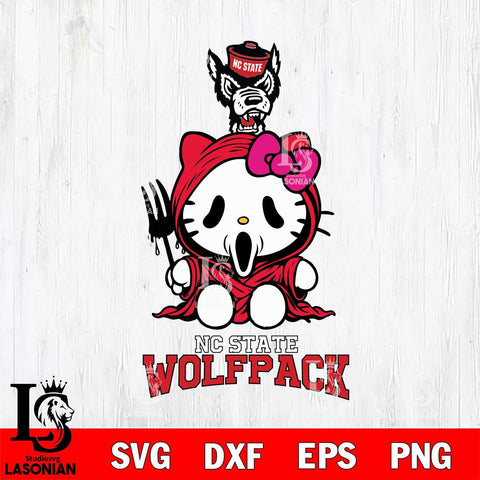 NC State Wolfpack Hello Kitty Horror 4 Svg Eps Dxf Png File, Digital Download