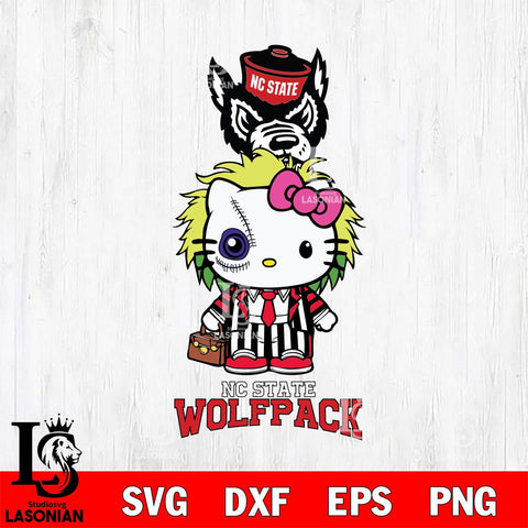 NC State Wolfpack Hello Kitty Horror 8 Svg Eps Dxf Png File, Digital Download