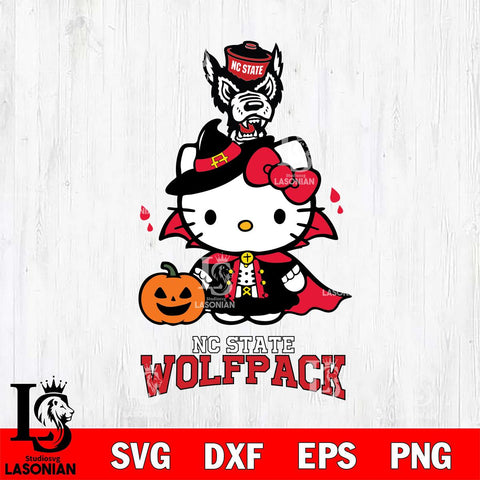 NC State Wolfpack Hello Kitty Horror 9 Svg Eps Dxf Png File, Digital Download