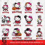 NC State Wolfpack Hello Kitty Horror NCAA Bundle 12 SVG Svg Eps Dxf Png File, Digital Download