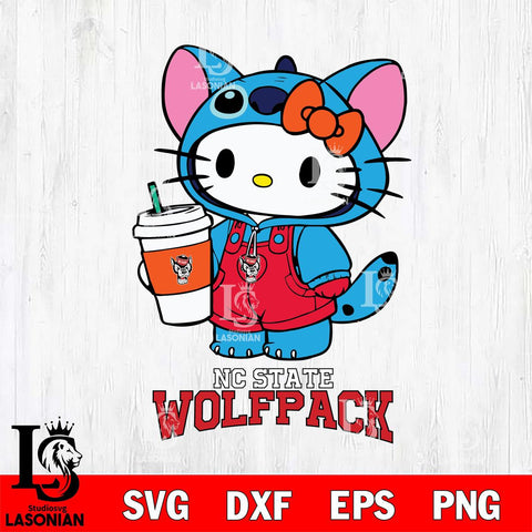 NC State Wolfpack Hello Kitty Stitch Svg Eps Dxf Png File, NCAA svg, Digital Download, Instant Download