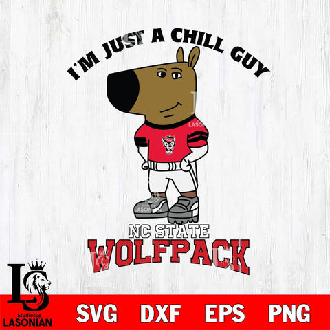 NC State Wolfpack I'm Just A Chill Guy Football Svg Eps Dxf Png File,NCAA Svg Files,Chill Guy svg ,Digital Download ,Instant Download, Cricut File