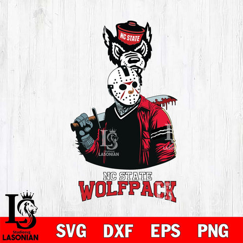 NC State Wolfpack Jason Voorhees 10 Svg Eps Dxf Png File, Digital Download