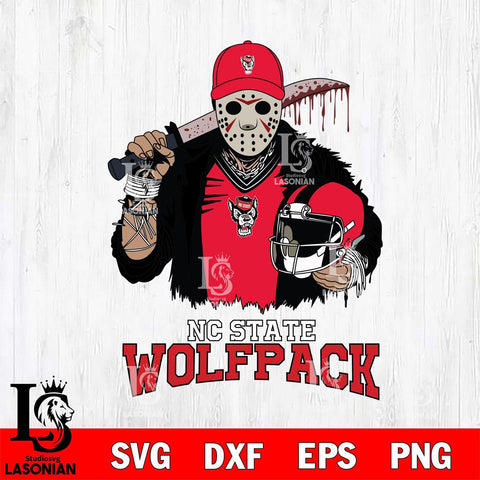 NC State Wolfpack Jason Voorhees 2 Svg Eps Dxf Png File, Digital Download