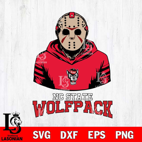 NC State Wolfpack Jason Voorhees 4 Svg Eps Dxf Png File, Digital Download