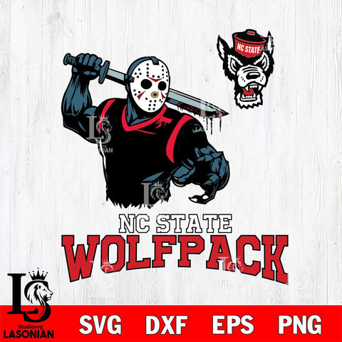 NC State Wolfpack Jason Voorhees 5 Svg Eps Dxf Png File, Digital Download