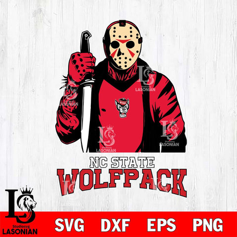 NC State Wolfpack Jason Voorhees 6 Svg Eps Dxf Png File, Digital Download