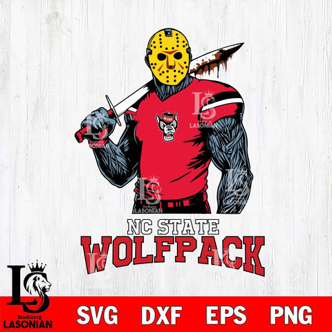 NC State Wolfpack Jason Voorhees 7 Svg Eps Dxf Png File, Digital Download