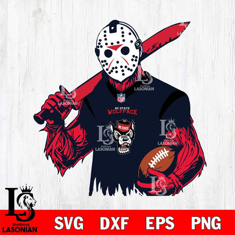 NC State Wolfpack Jason Voorhees Horror 11 Svg Eps Dxf Png File, NCAA svg, Digital Download, Instant Download
