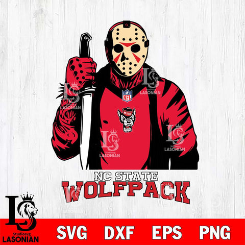 NC State Wolfpack Jason Voorhees Horror 3 Svg Eps Dxf Png File, NCAA svg, Digital Download, Instant Download