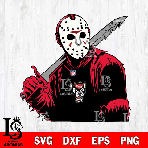 NC State Wolfpack Jason Voorhees Horror 7 Svg Eps Dxf Png File, NCAA svg, Digital Download, Instant Download