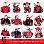 NC State Wolfpack Jason Voorhees Horror Bundle 12 SVG Eps Dxf Png File, bundle NCAA svg, Digital Download, Instant Download