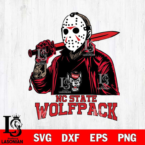 NC State Wolfpack Jason Voorhees Horror Halloween Svg Eps Dxf Png File, NCAA svg, Digital Download, Instant Download