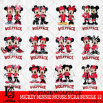 NC State Wolfpack Mickey Minnie Mouse NCAA Bundle 12 Svg Eps Dxf Png File, Bundle NCAA svg , File Cut , Digital Download , Instant Download, Cut Svg Files
