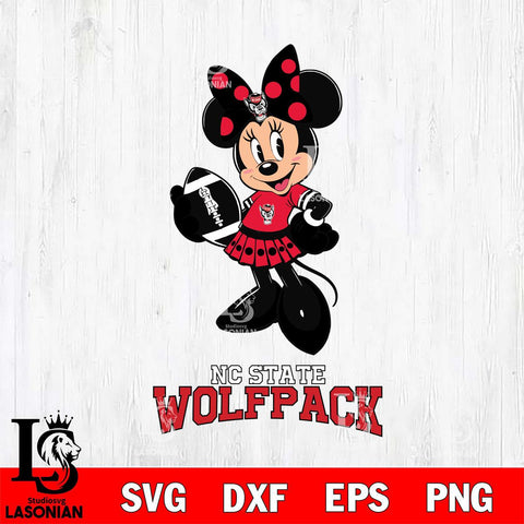 NC State Wolfpack Minnie Mouse, Svg Eps Dxf Png File, Digital Download