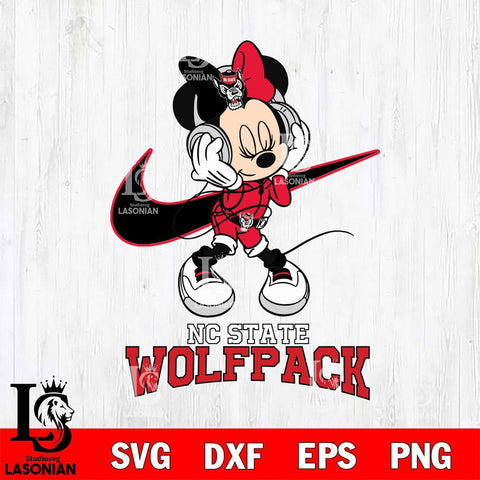 NC State Wolfpack Minnie Mouse Dancing NIKE, Svg Eps Dxf Png File, Digital Download