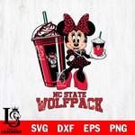 NC State Wolfpack Minnie Mouse Fan And Coffee Svg Eps Dxf Png File, Digital Download, Instant Download