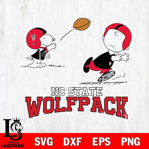 NC State Wolfpack Peanuts play football SVG DXF EPS PNG FILE,Snoopy File Cut, NCAA Digital Download,Instant Download,Christmas Silhouette