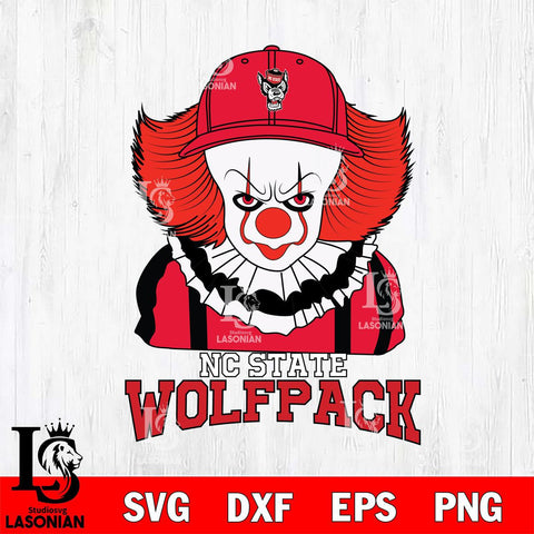 NC State Wolfpack Pennywise Horror Sport 10 Svg Eps Dxf Png File, Digital Download