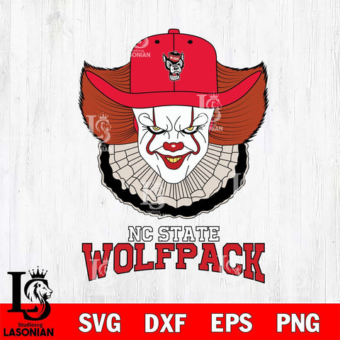 NC State Wolfpack Pennywise Horror Sport 12 Svg Eps Dxf Png File, Digital Download