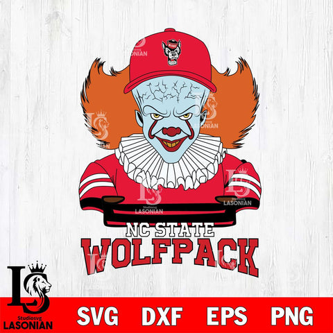 NC State Wolfpack Pennywise Horror Sport 2 Svg Eps Dxf Png File, Digital Download