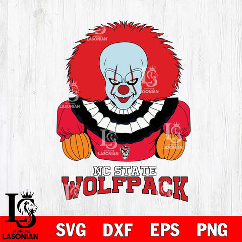 NC State Wolfpack Pennywise Horror Sport 3 Svg Eps Dxf Png File, Digital Download