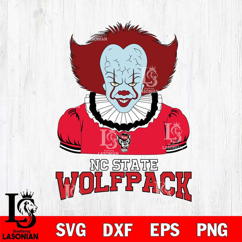 NC State Wolfpack Pennywise Horror Sport 5 Svg Eps Dxf Png File, Digital Download